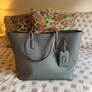 Marc Jacobs tote bag with luggage tag detail in gray